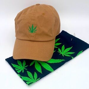 KBETHOS Hat with Weed Leaf Embroidery & Handkerchief